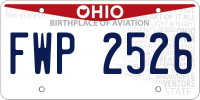 OH license plate FWP2526
