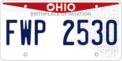 OH license plate FWP2530