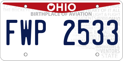 OH license plate FWP2533