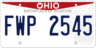 OH license plate FWP2545