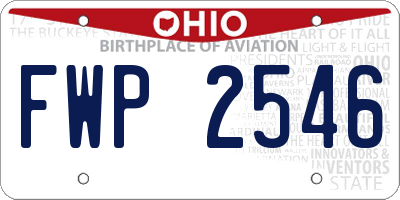 OH license plate FWP2546