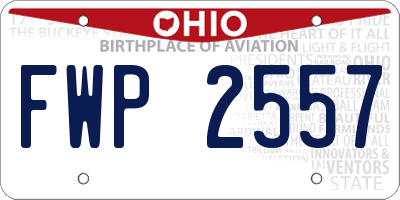 OH license plate FWP2557