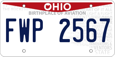 OH license plate FWP2567