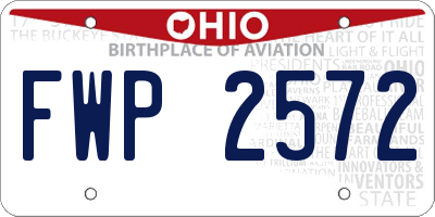 OH license plate FWP2572