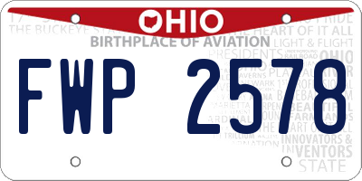 OH license plate FWP2578