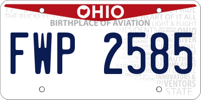 OH license plate FWP2585