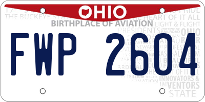 OH license plate FWP2604