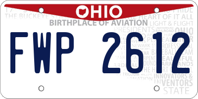 OH license plate FWP2612