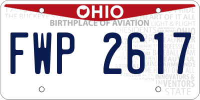 OH license plate FWP2617