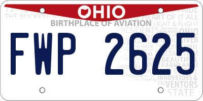 OH license plate FWP2625