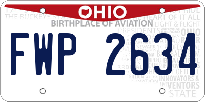 OH license plate FWP2634