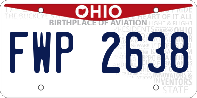 OH license plate FWP2638