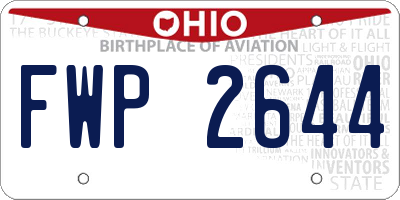 OH license plate FWP2644