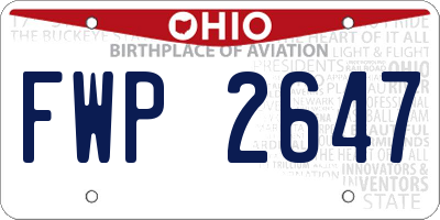 OH license plate FWP2647