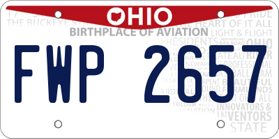 OH license plate FWP2657
