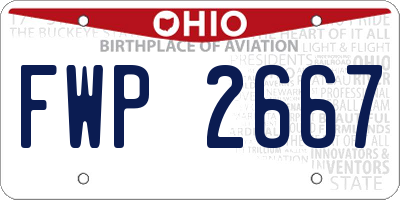 OH license plate FWP2667