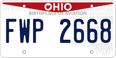 OH license plate FWP2668