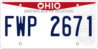 OH license plate FWP2671