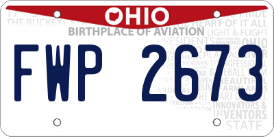 OH license plate FWP2673
