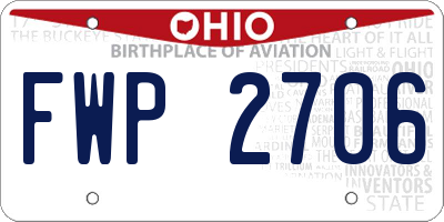 OH license plate FWP2706