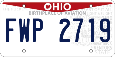 OH license plate FWP2719