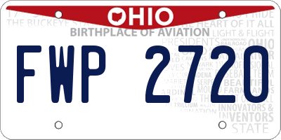 OH license plate FWP2720