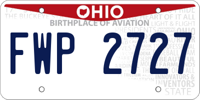 OH license plate FWP2727