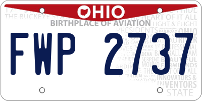 OH license plate FWP2737
