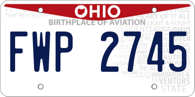 OH license plate FWP2745