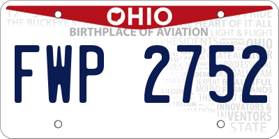 OH license plate FWP2752
