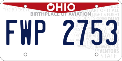 OH license plate FWP2753