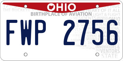 OH license plate FWP2756
