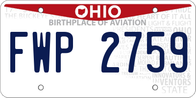 OH license plate FWP2759