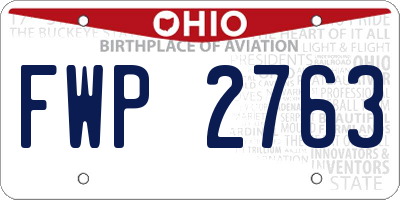 OH license plate FWP2763