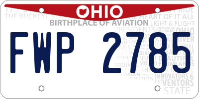 OH license plate FWP2785