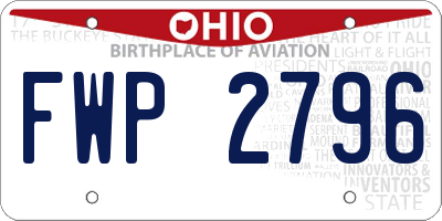 OH license plate FWP2796