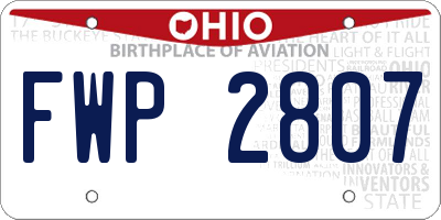 OH license plate FWP2807