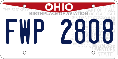 OH license plate FWP2808