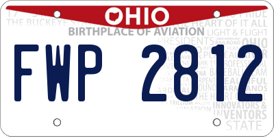 OH license plate FWP2812