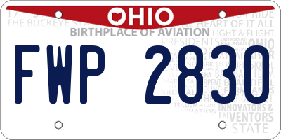 OH license plate FWP2830