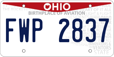 OH license plate FWP2837