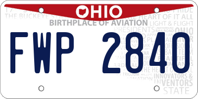 OH license plate FWP2840