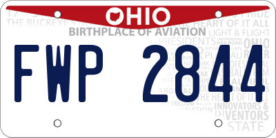 OH license plate FWP2844