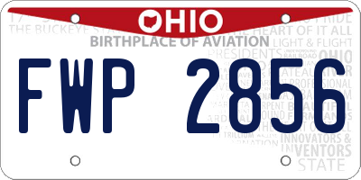 OH license plate FWP2856
