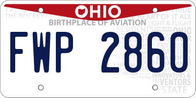 OH license plate FWP2860
