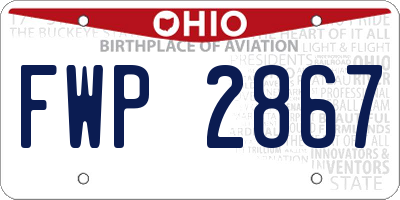 OH license plate FWP2867
