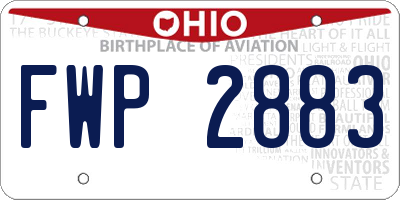 OH license plate FWP2883