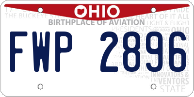 OH license plate FWP2896