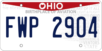 OH license plate FWP2904