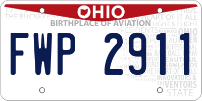 OH license plate FWP2911